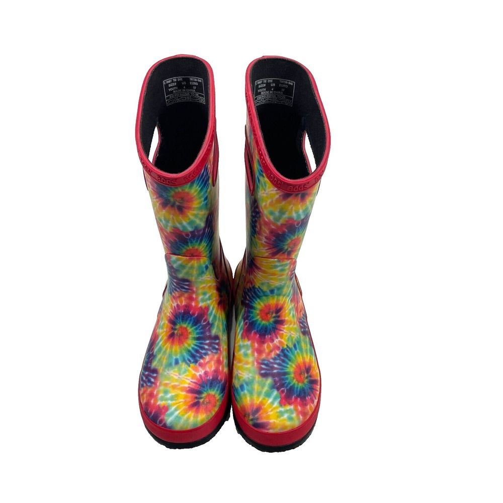 Bogs K RNBT Tie Dye Youth 4 Girls/Boys Big Kids Outdoors Rain Boots 78739-640